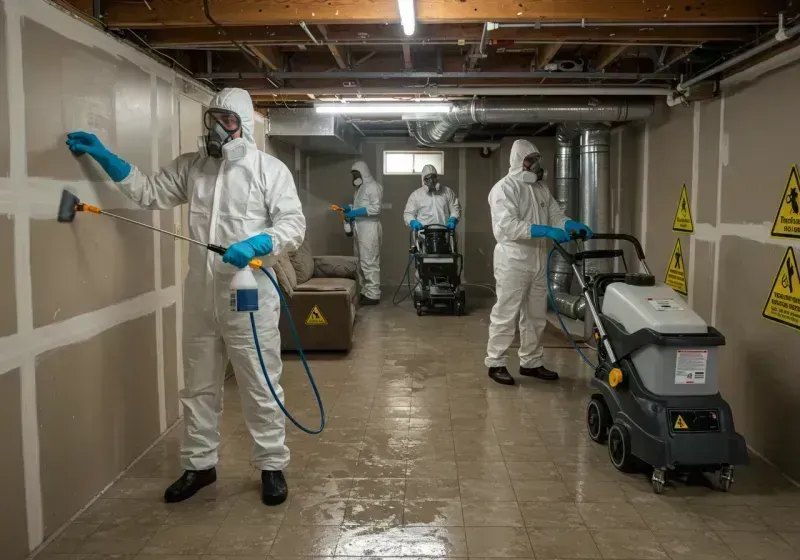 Basement Moisture Removal and Structural Drying process in Cairo, NY